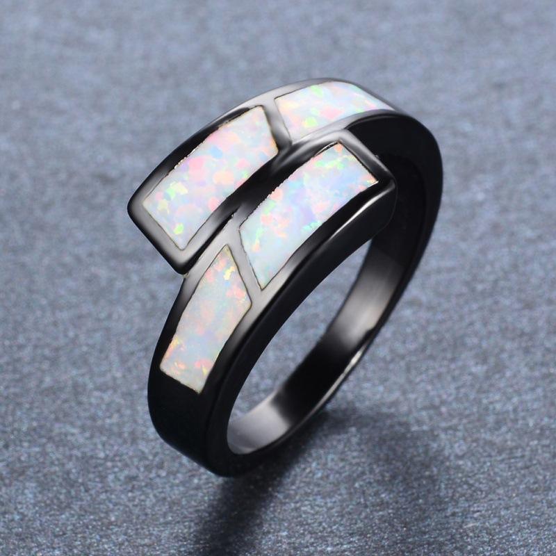 Simple and fashionable personality Black gold White Opal ring Women s temperament Versatile ring no. 8
Simple and fashionable personality Black gold White Opal ring Women s temperament Versatile ring no. 8