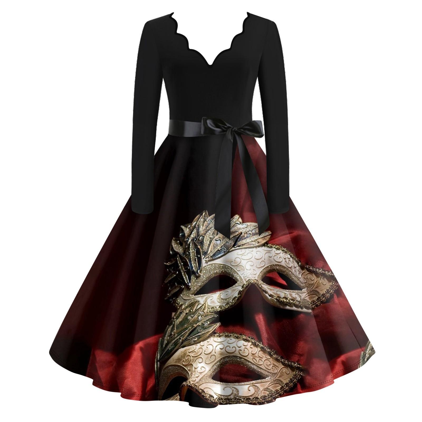 Женское повседневное модное платье с V-образным вырезом и длинным рукавом с принтом в винтажном стиле XXL красный
Женское повседневное модное платье с V-образным вырезом и длинным рукавом с принтом в винтажном стиле XXL красный