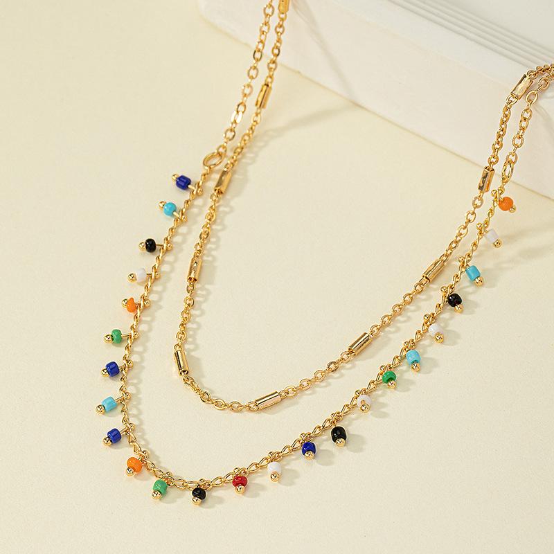 Minimalist Japanese-Korean Colorful Beaded Necklace: Women s Retro High-End Temperament Clavicle Chain
Minimalist Japanese-Korean Colorful Beaded Necklace: Women s Retro High-End Temperament Clavicle Chain