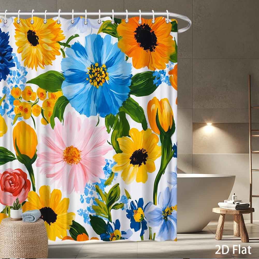 Botanical Floral Shower Curtain – Vibrant Sunflowers, Blue Daisies & Pink Cosmos On White, Waterproof Polyester W60H190(CM)-1 Pcs
Botanical Floral Shower Curtain – Vibrant Sunflowers, Blue Daisies & Pink Cosmos On White, Waterproof Polyester W60H190(CM)-1 Pcs
