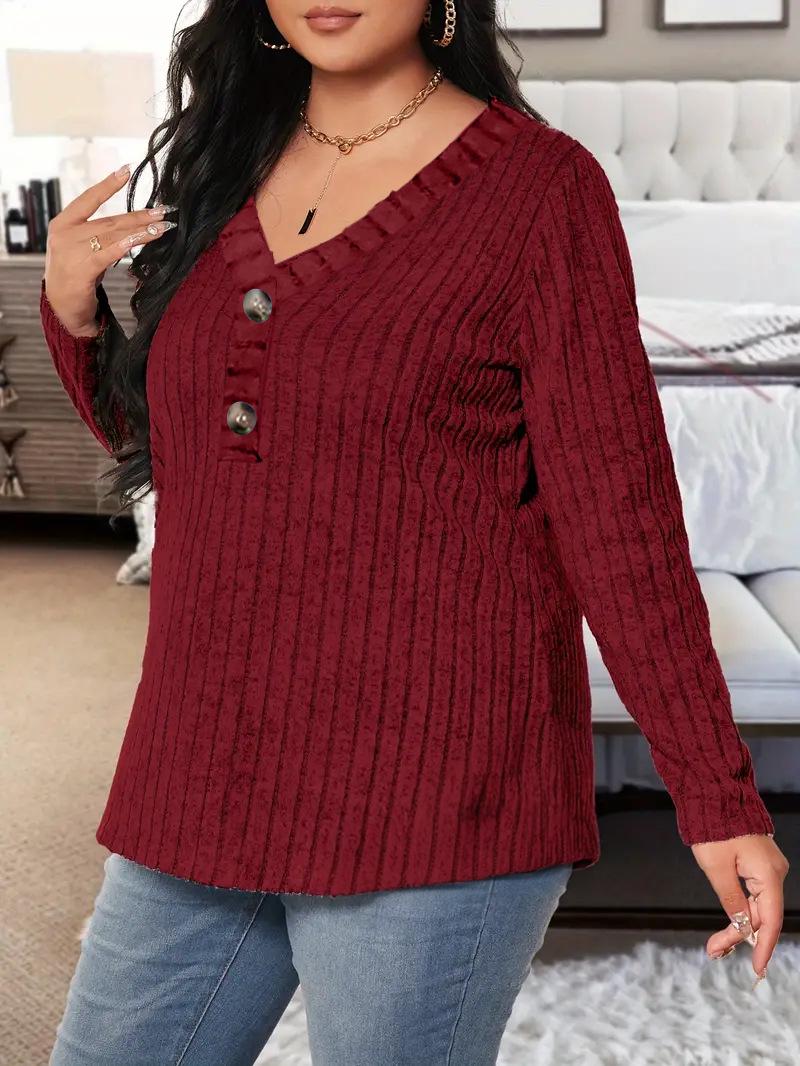 2025 Cross-border Europe & America Autumn/Winter New Long Sleeve Ribbed V-neck Women s Top 2XL вина червоного кольору
2025 Cross-border Europe & America Autumn/Winter New Long Sleeve Ribbed V-neck Women s Top 2XL вина червоного кольору