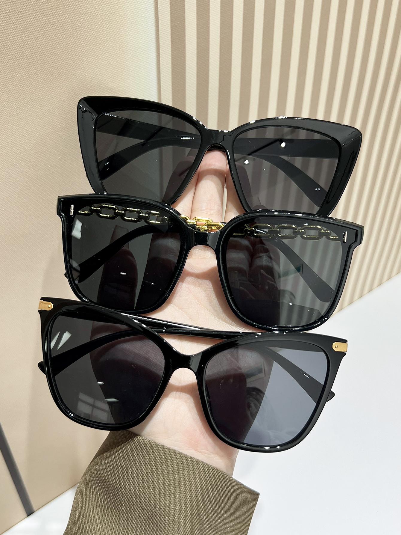 3Pcs Classic and Stylish Black Square & Cat-Eye Frame Combination Sunglasses, a Fashionable and Unique Sunshade Accessory
3Pcs Classic and Stylish Black Square & Cat-Eye Frame Combination Sunglasses, a Fashionable and Unique Sunshade Accessory
