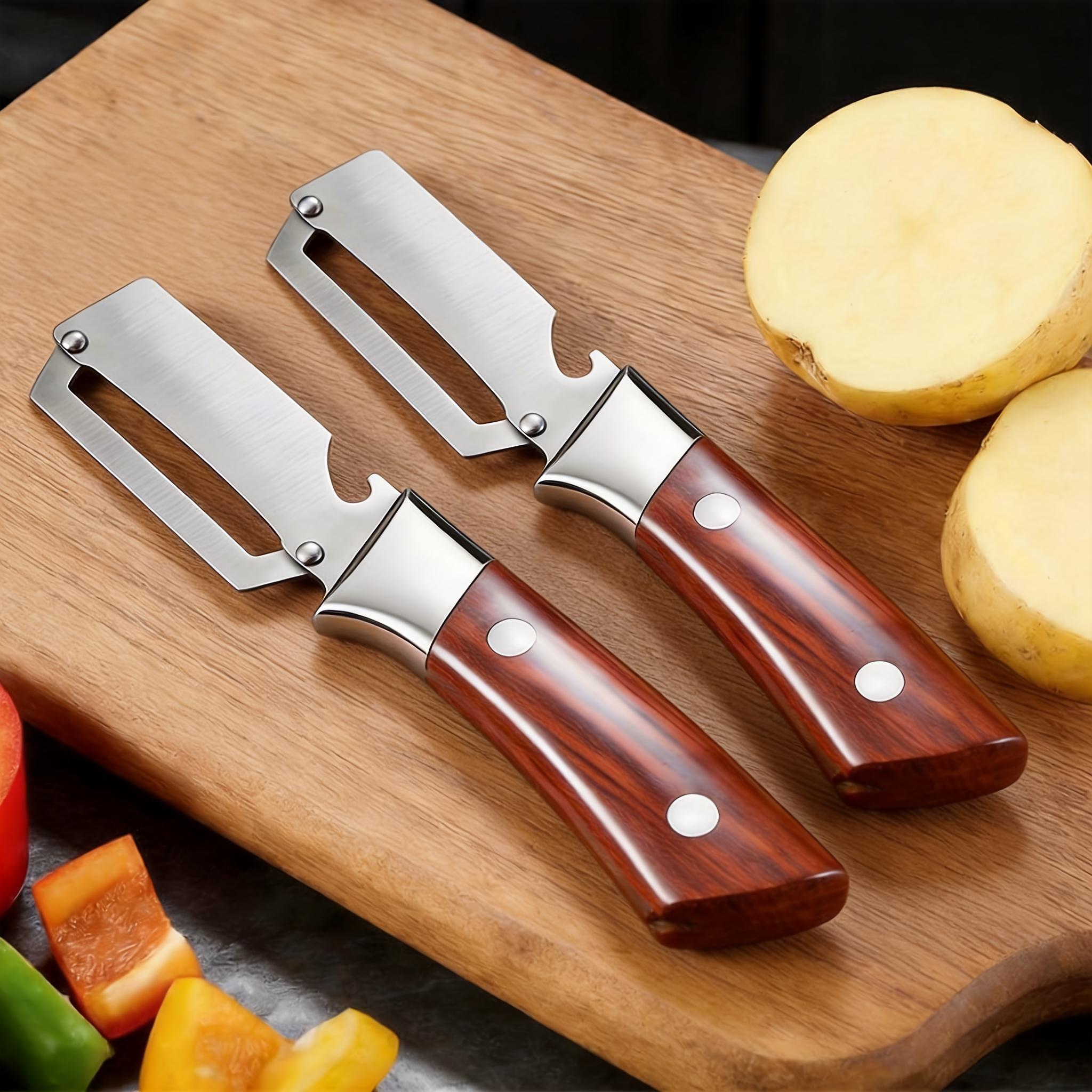 2pcsMulti-Peeler with Stainless Steel Blade & Wood Handle Bottle Opener Efficient Vegetable Fruit Peeler for Potatoes Carrots Quick PeelingKitchenTool
2pcsMulti-Peeler with Stainless Steel Blade & Wood Handle Bottle Opener Efficient Vegetable Fruit Peeler for Potatoes Carrots Quick PeelingKitchenTool