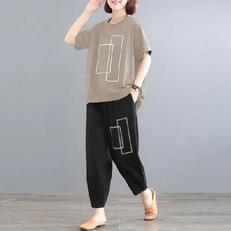 Plus Size Suit Women s Summer Clothes Cover Belly Loose and Thin Casual Sports Two-piece Suit 4XL
Plus Size Suit Women s Summer Clothes Cover Belly Loose and Thin Casual Sports Two-piece Suit 4XL