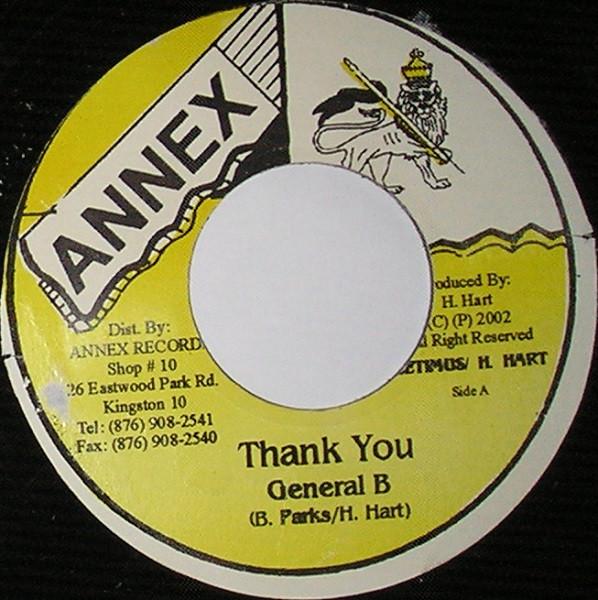 7inch Record GENERAL B - Thank You NONE Annex 2002 Jamaica Reggae, Ska & Dub Used
7inch Record GENERAL B - Thank You NONE Annex 2002 Jamaica Reggae, Ska & Dub Used