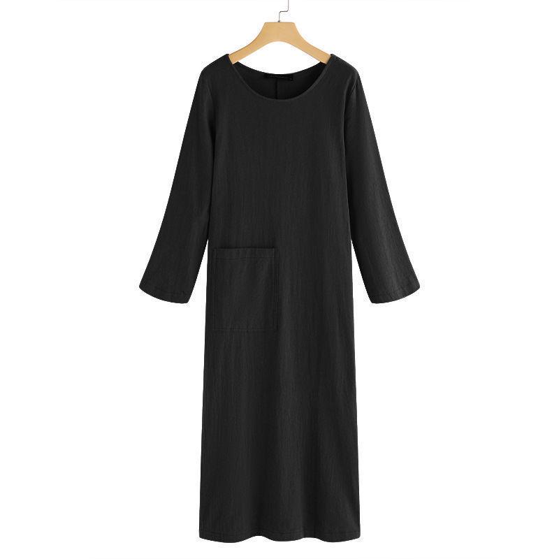 Осіння сукня Mori Girl з бавовни та льону з довгими рукавами та круглим вирізом у ретро стилі, великі розміри 3XL чорний
Осіння сукня Mori Girl з бавовни та льону з довгими рукавами та круглим вирізом у ретро стилі, великі розміри 3XL чорний