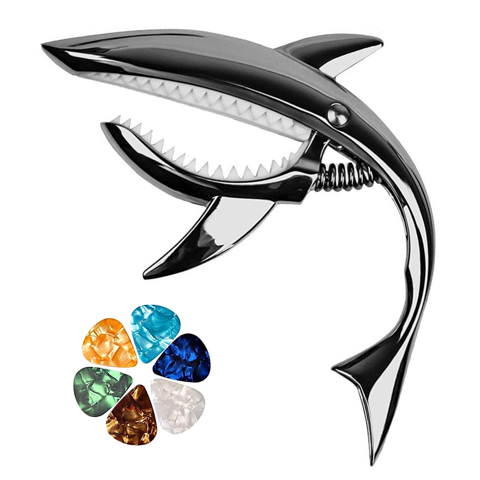 ESJNNK Capo Shark Shape Guitar Capo One Touch Guitar Capo Tast Alloy for with 6 Picks Durable Black Acoustic/Electric Guitar/Ukulele чорний
ESJNNK Capo Shark Shape Guitar Capo One Touch Guitar Capo Tast Alloy for with 6 Picks Durable Black Acoustic/Electric Guitar/Ukulele чорний