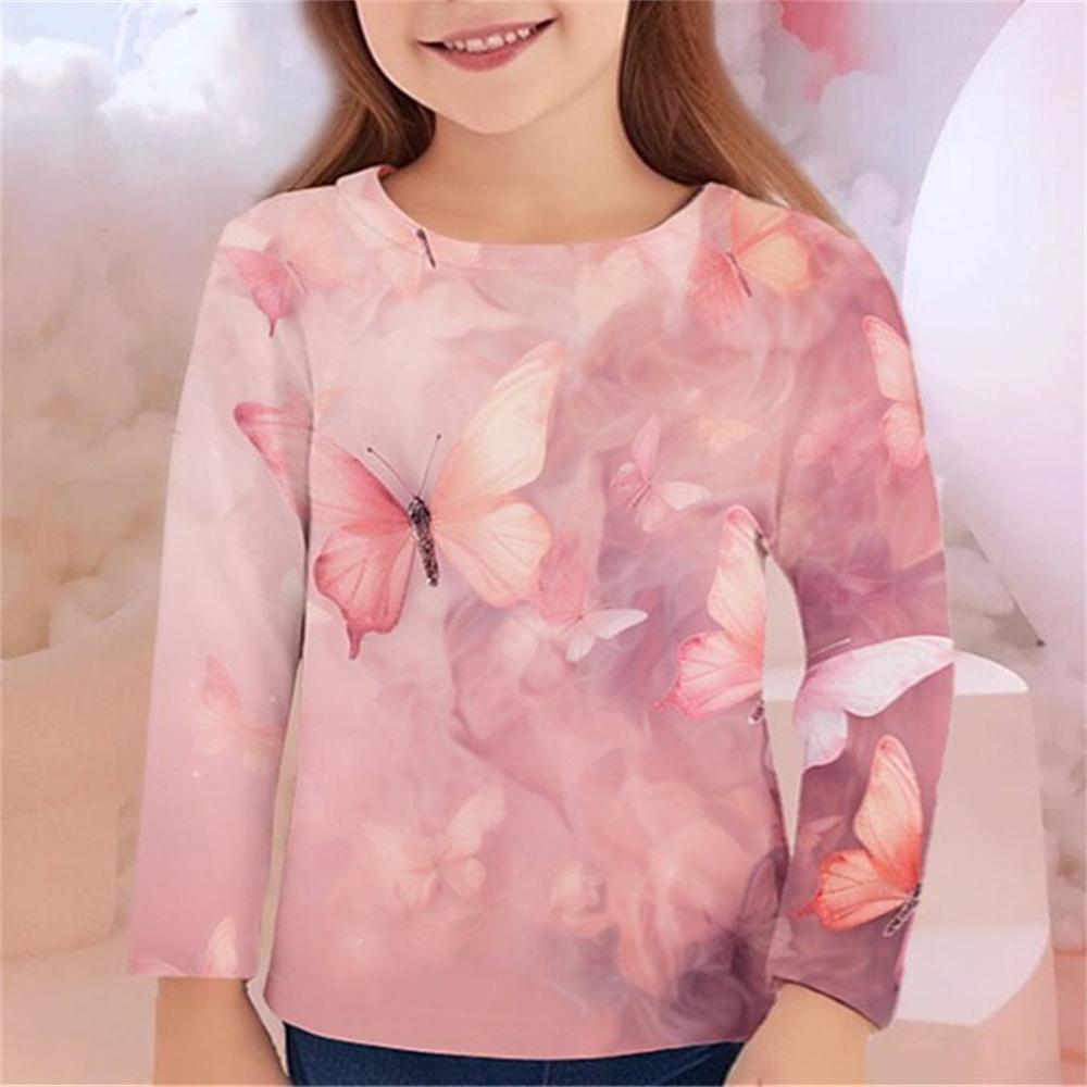 Spring and Autumn Round Neck 3D Butterfly Printed Top Fashionable Casual Long Sleeved Children s Girl T-shirts 160
Spring and Autumn Round Neck 3D Butterfly Printed Top Fashionable Casual Long Sleeved Children s Girl T-shirts 160
