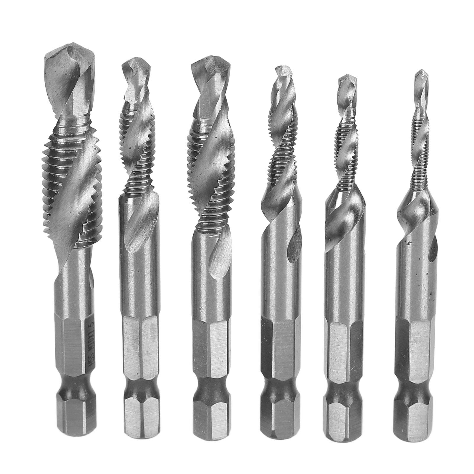 6Pcs Drill Tap 14in Hex Shank Spiral Bit Set Kit for Drilling Tapping ChamferingSilver
6Pcs Drill Tap 14in Hex Shank Spiral Bit Set Kit for Drilling Tapping ChamferingSilver
