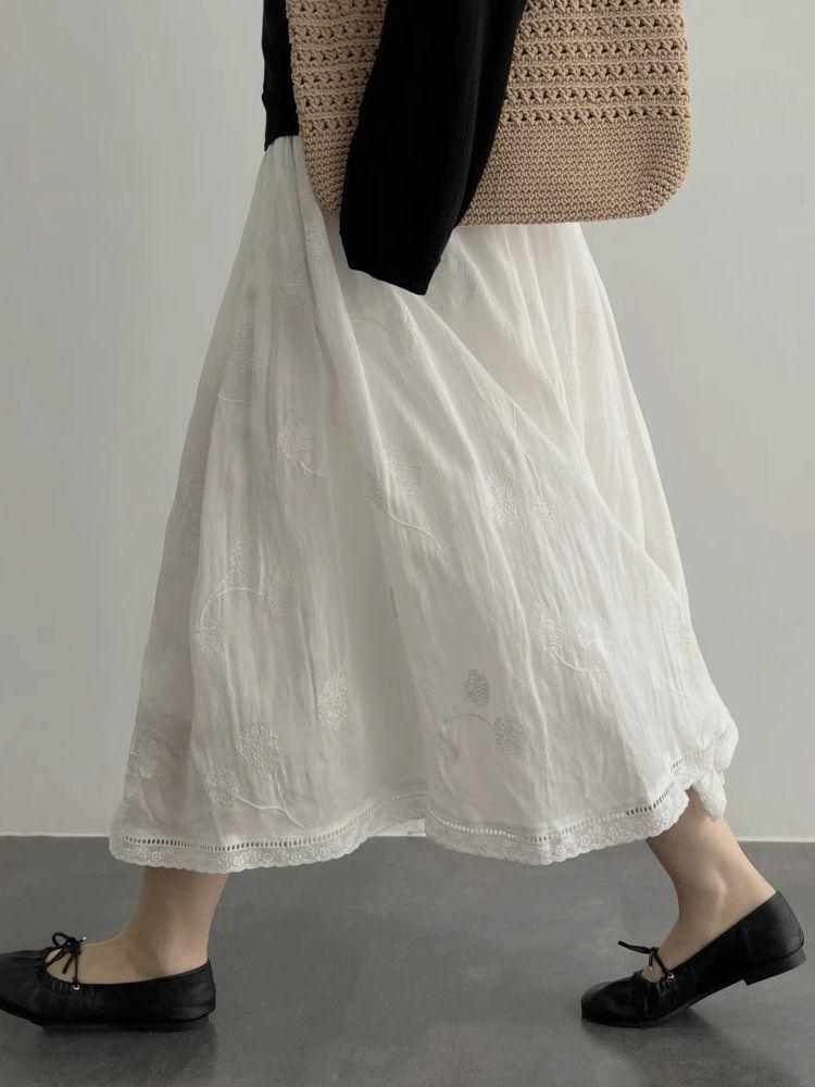 Белая юбка-трапеция средней длины с вышивкой из искусственной рами и высоким качеством - лето 2025 г., облегающий крой L белый
Белая юбка-трапеция средней длины с вышивкой из искусственной рами и высоким качеством - лето 2025 г., облегающий крой L белый