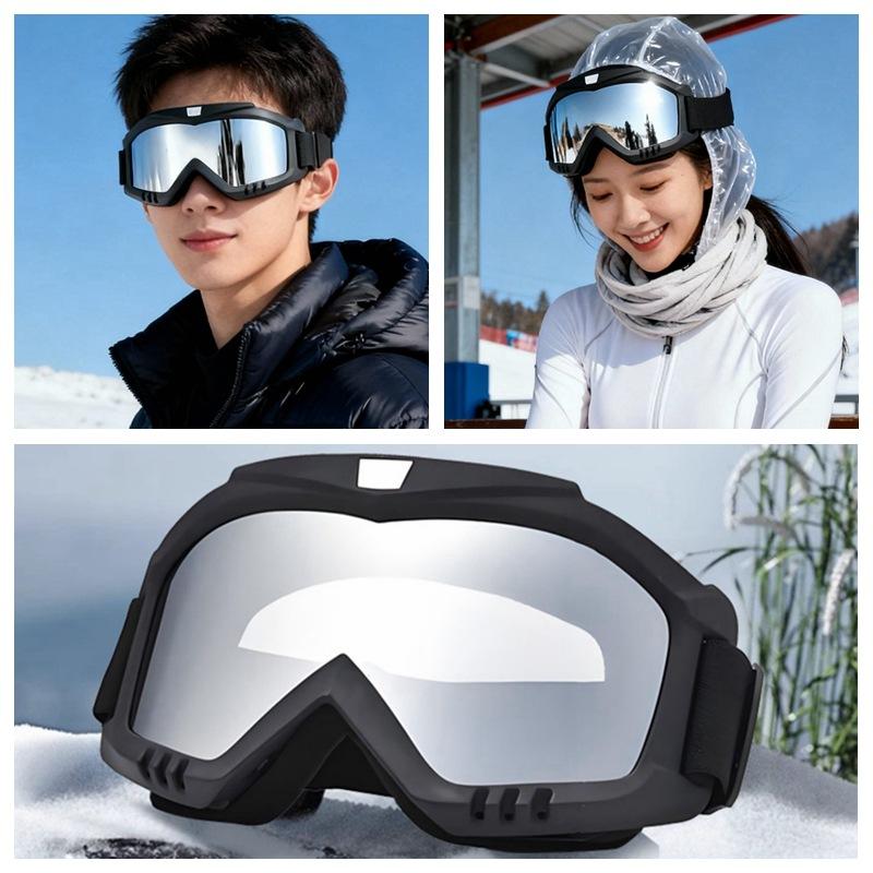 Winter sunglasses, ski goggles, motorcycle windproof goggles, wind and sand protection outdoor sports glasses, off-road riding goggles, protective Black frame with white me
Winter sunglasses, ski goggles, motorcycle windproof goggles, wind and sand protection outdoor sports glasses, off-road riding goggles, protective Black frame with white me