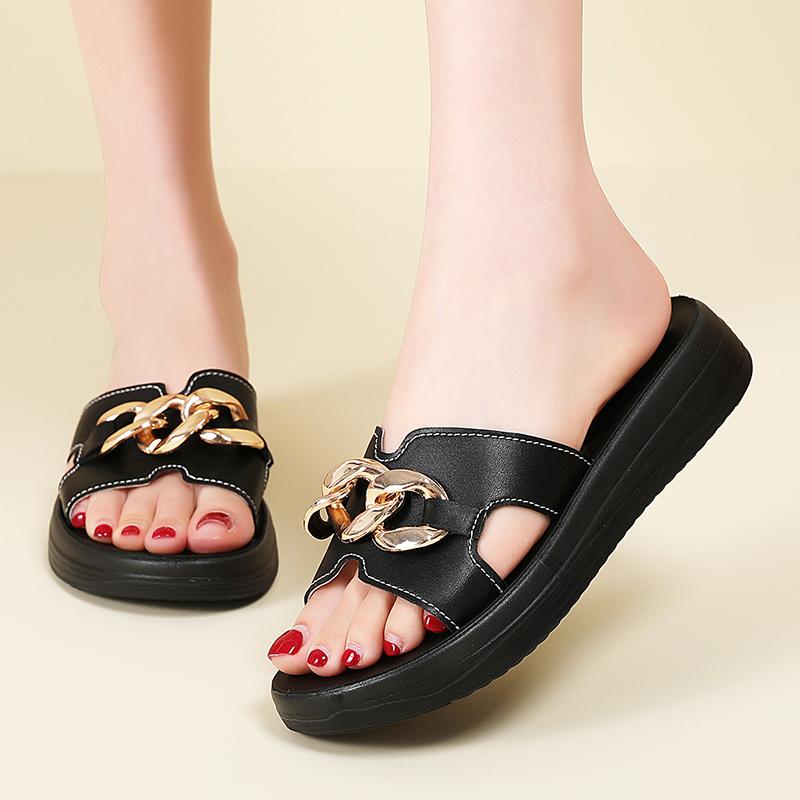 Women Summer Elevator Slippers Casual Girls Platform Black Leather Open Toe Sandals Large Size 41 42 43 43
Women Summer Elevator Slippers Casual Girls Platform Black Leather Open Toe Sandals Large Size 41 42 43 43