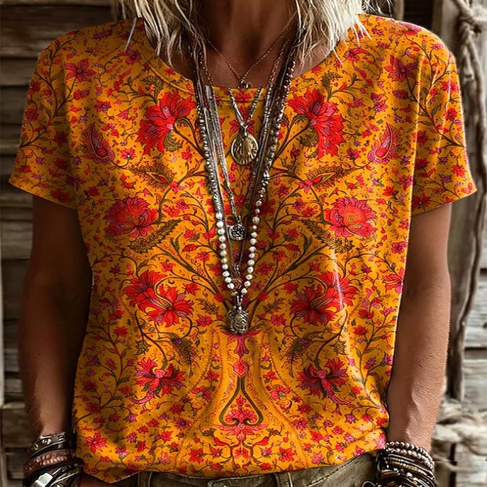 Bohemian Paisley Print Women T-Shirt Vintage Ethnic O-Neck Short Sleeve Casual Tops Loose Boho Summer Tee Plus Size Tees XXS
Bohemian Paisley Print Women T-Shirt Vintage Ethnic O-Neck Short Sleeve Casual Tops Loose Boho Summer Tee Plus Size Tees XXS