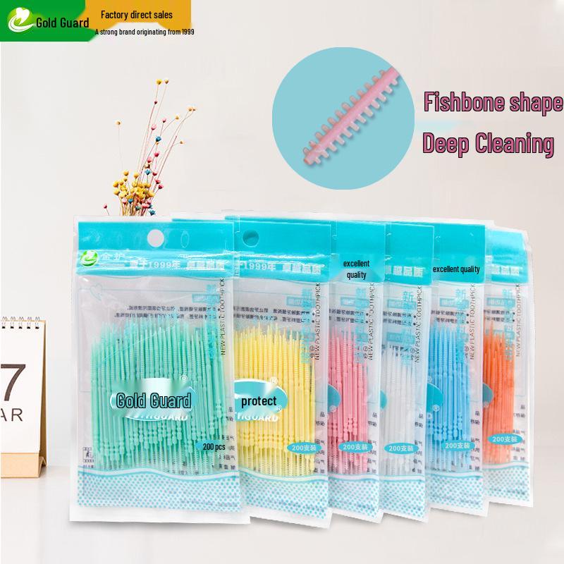Gold Fish Double-Ended Plastic Toothpicks with Interdental Brush - 200pcs Disposable Household Pack Pink 200pcs
Gold Fish Double-Ended Plastic Toothpicks with Interdental Brush - 200pcs Disposable Household Pack Pink 200pcs