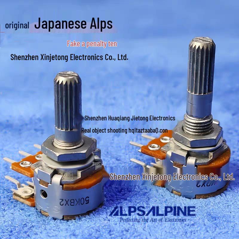 New ALPS 16 Type Dual Gang 6-Pin Volume Potentiometer: A10K, B10K, 50K, 100K 50KA 25mm Shaft
New ALPS 16 Type Dual Gang 6-Pin Volume Potentiometer: A10K, B10K, 50K, 100K 50KA 25mm Shaft