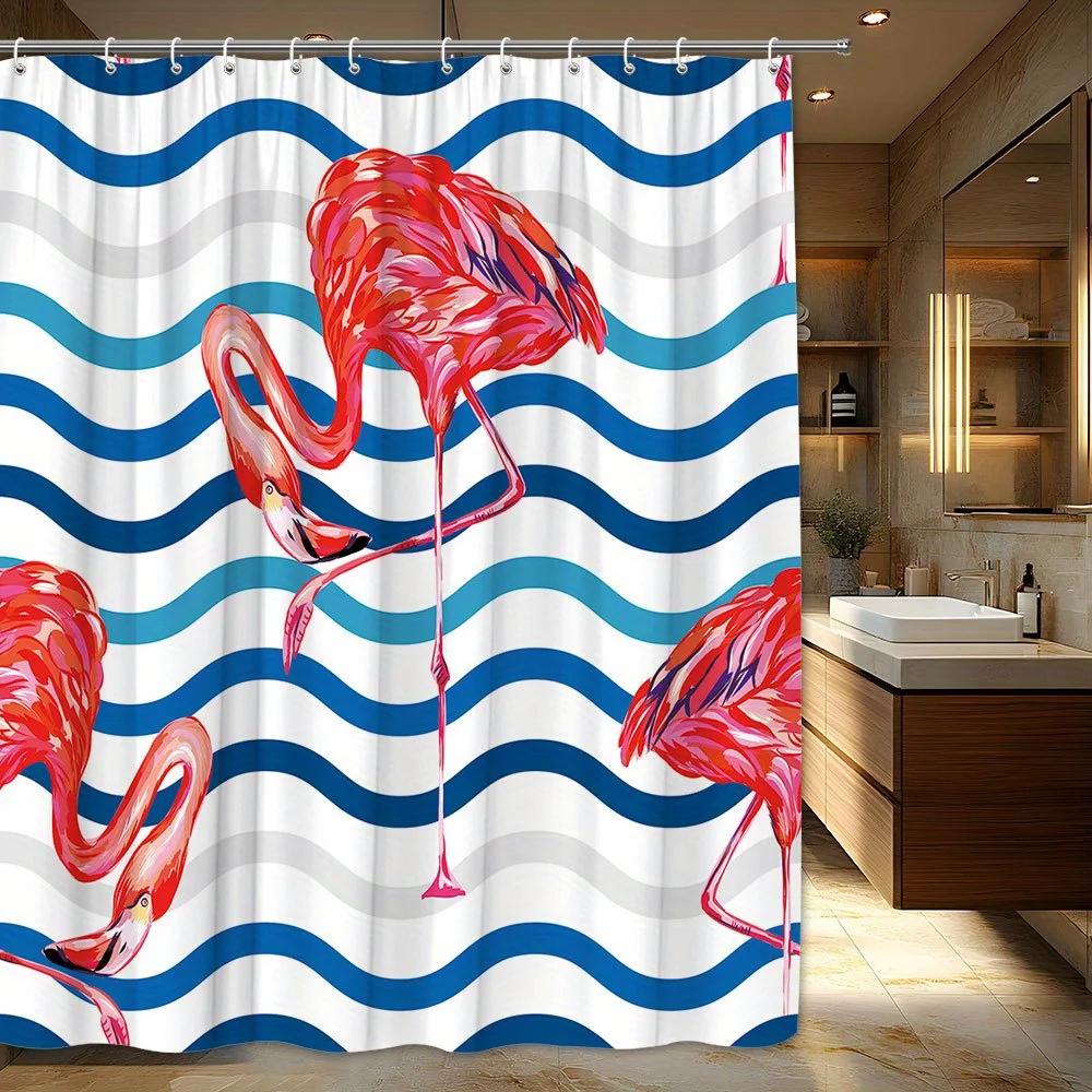 1Pc Flamingo Shower Curtain, Machine Washable Polyester Fabric, Fashion Theme With Pink & Red Feathered Flamingos, Blue & Turquo W60H190(CM)-1 Pcs
1Pc Flamingo Shower Curtain, Machine Washable Polyester Fabric, Fashion Theme With Pink & Red Feathered Flamingos, Blue & Turquo W60H190(CM)-1 Pcs