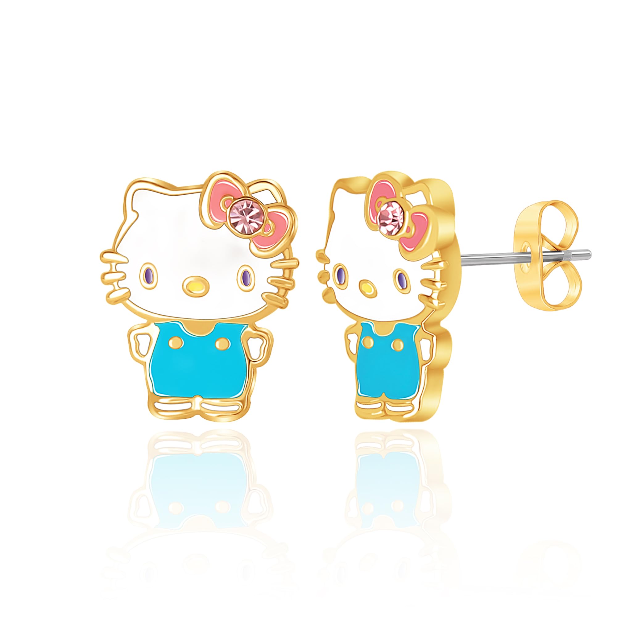 Hello Kitty Earrings for Women Official Licensed Gold or Silver Flash Plated Hello Kitty Stud Crystal Earrings, Brass,
Hello Kitty Earrings for Women Official Licensed Gold or Silver Flash Plated Hello Kitty Stud Crystal Earrings, Brass,