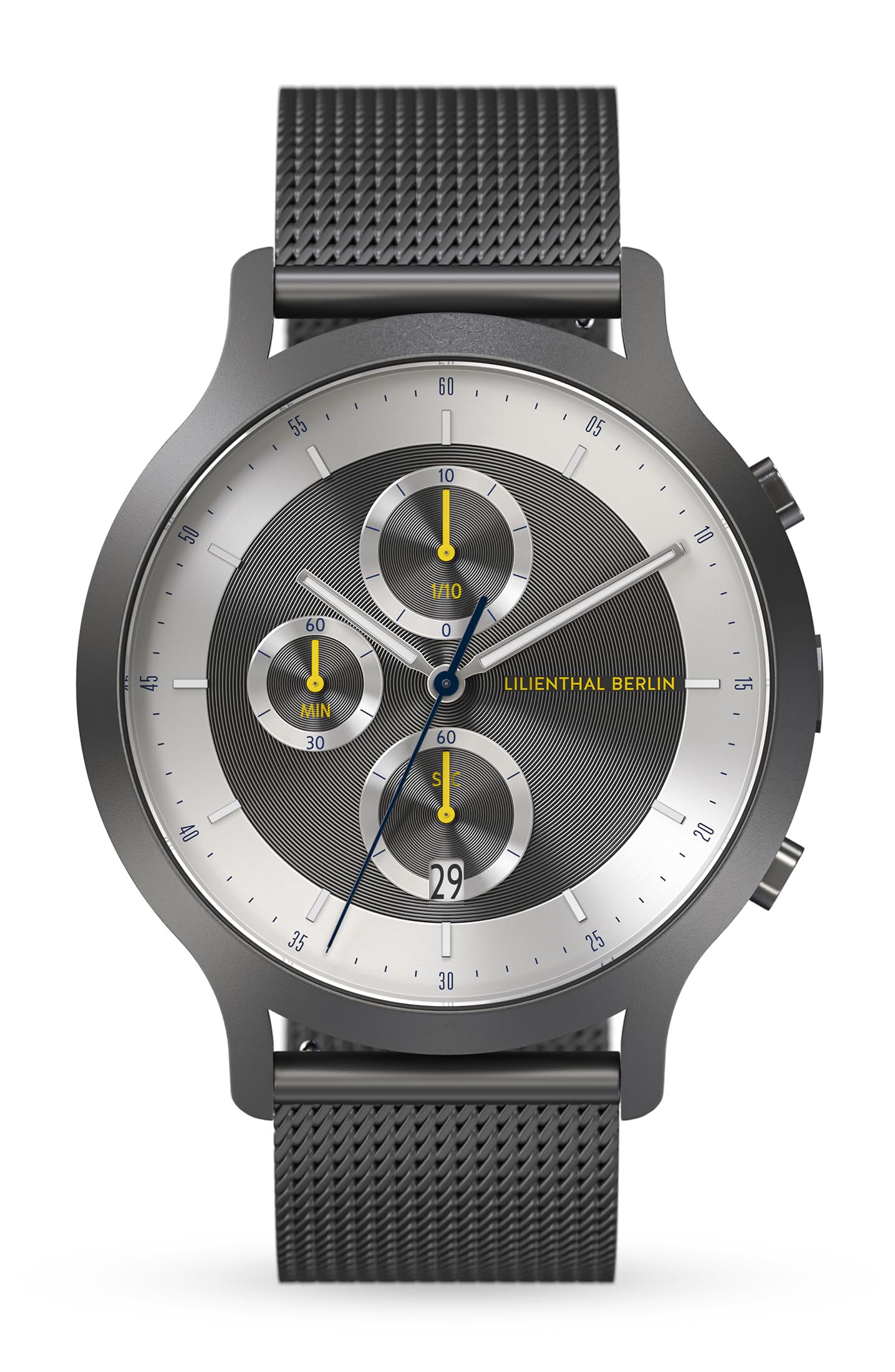 Lilianthal Berlin Chronograph Watch with Date Made in Gray CD1-004-B040F Men s Display, Germany, сірий колір
Lilianthal Berlin Chronograph Watch with Date Made in Gray CD1-004-B040F Men s Display, Germany, сірий колір