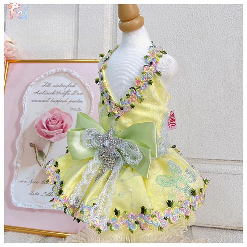Stylish Yellow Pet Dog Princess Dress, Handmade Floral Bow Outfit for Small Dogs, Premium Apparel for Pet Events & Photoshoots XXS
Stylish Yellow Pet Dog Princess Dress, Handmade Floral Bow Outfit for Small Dogs, Premium Apparel for Pet Events & Photoshoots XXS
