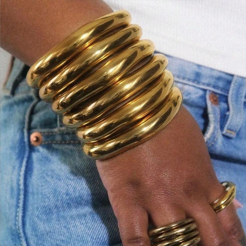 Vintage Chunky Wheels Metal Cuff Bangles Bracelets Set for Women Fashion Simple Smooth Exaggerated Stacked Bangles Jewelry Gifts
Vintage Chunky Wheels Metal Cuff Bangles Bracelets Set for Women Fashion Simple Smooth Exaggerated Stacked Bangles Jewelry Gifts