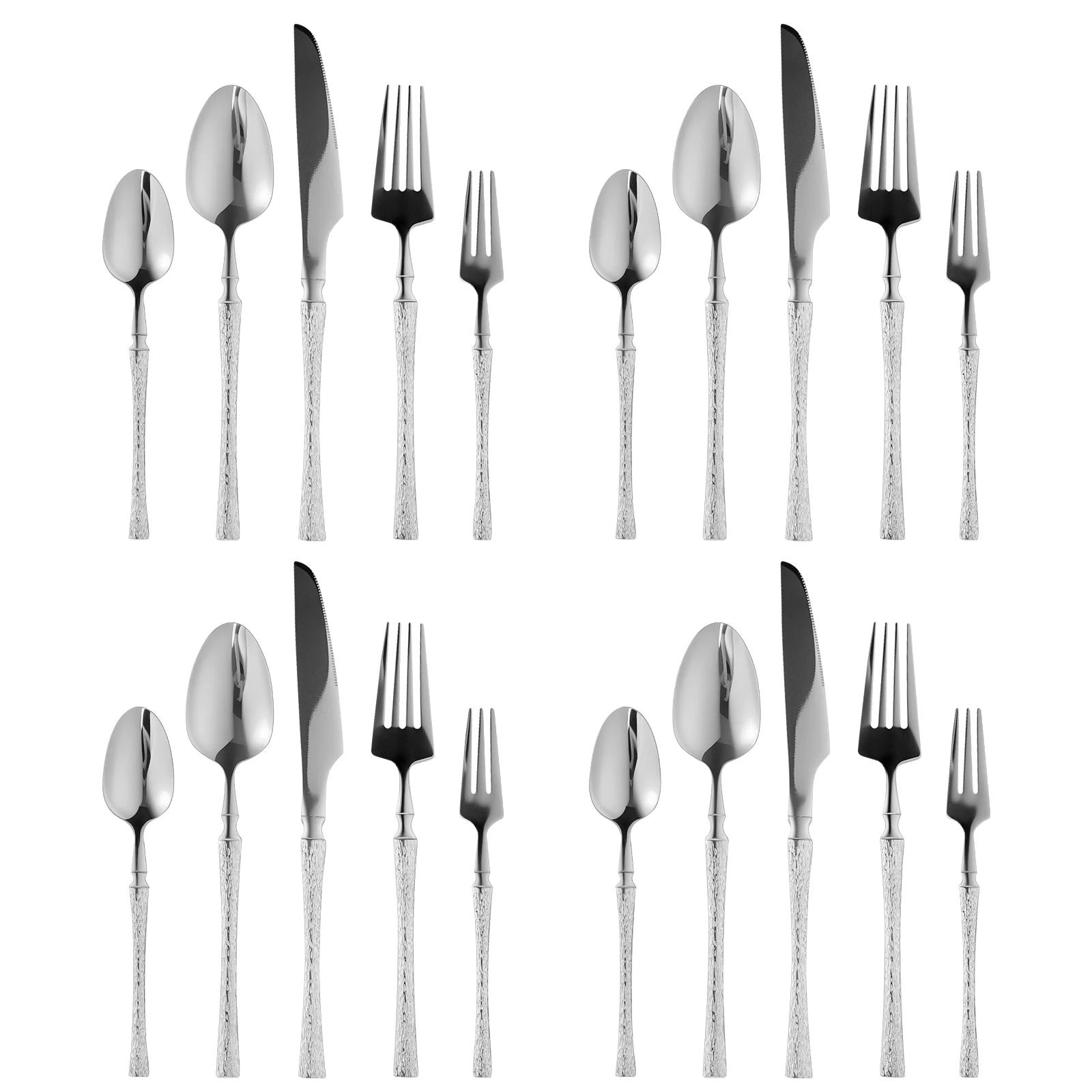 20Pcs Stainless Steel Knife Fork Dessert Spoon Set With Slim Handle Silverware Set Smooth Surface Dishwasher Safe Flatware Set
20Pcs Stainless Steel Knife Fork Dessert Spoon Set With Slim Handle Silverware Set Smooth Surface Dishwasher Safe Flatware Set