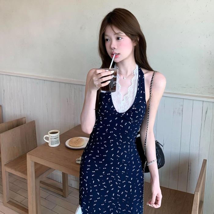 Korean lace floral neck dress temperament pure desire sexy small man pinching waist thin holiday dress S синий
Korean lace floral neck dress temperament pure desire sexy small man pinching waist thin holiday dress S синий