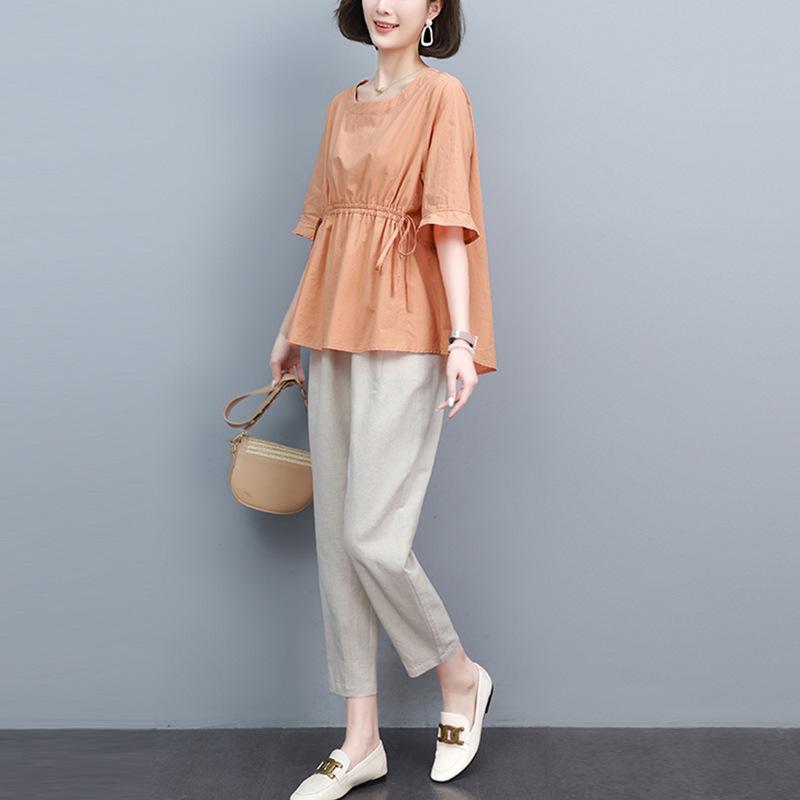 Mom s 2025 Fashion Cotton Linen Casual Two-Piece Suit: Short Sleeve Summer Style for Middle-Aged Women Large
Mom s 2025 Fashion Cotton Linen Casual Two-Piece Suit: Short Sleeve Summer Style for Middle-Aged Women Large