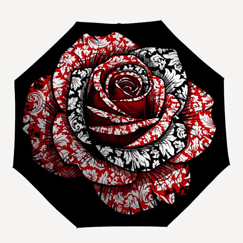 1pc Rose Pattern Auto-Fold Umbrella with One-Touch Open/Close - 8 Reinforced Ribs for Windproof Stability, yy251118234
1pc Rose Pattern Auto-Fold Umbrella with One-Touch Open/Close - 8 Reinforced Ribs for Windproof Stability, yy251118234