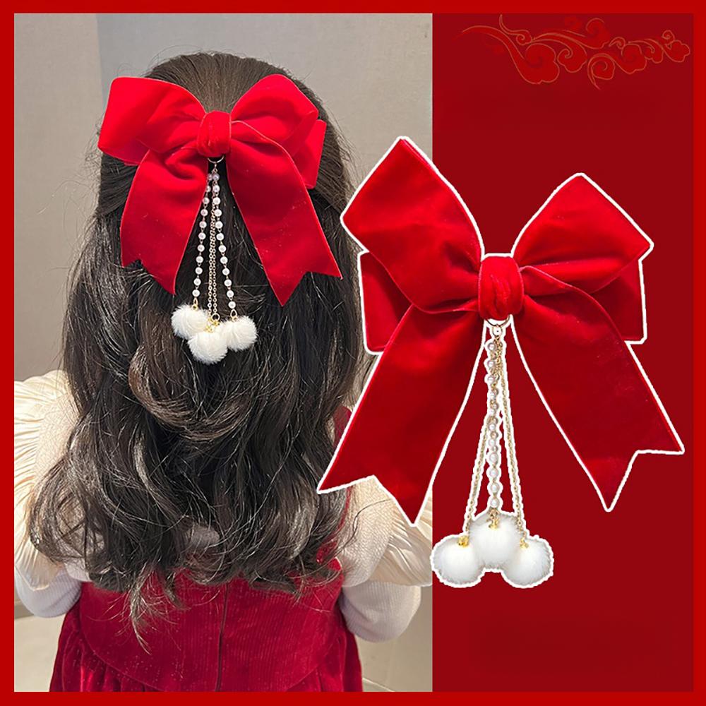 Jewelry Red Bow Hair Clips Exquisite Tassels Pearl Barrettes Ribbon Hairpin Chinese New Year Style 3
Jewelry Red Bow Hair Clips Exquisite Tassels Pearl Barrettes Ribbon Hairpin Chinese New Year Style 3