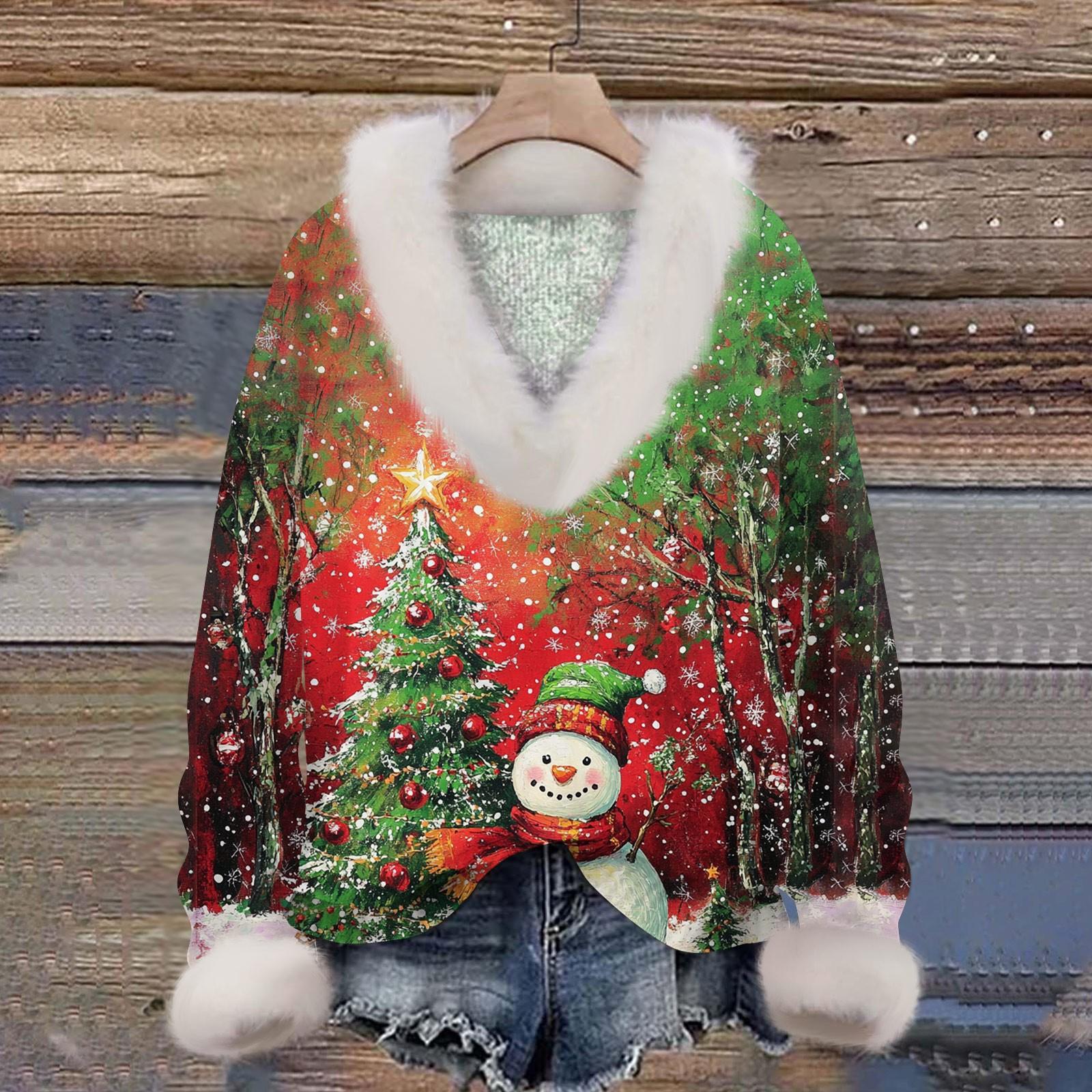Женская толстовка с длинным рукавом, рождественским принтом, плюшевым воротником, V-образным вырезом, пуловер L
Женская толстовка с длинным рукавом, рождественским принтом, плюшевым воротником, V-образным вырезом, пуловер L