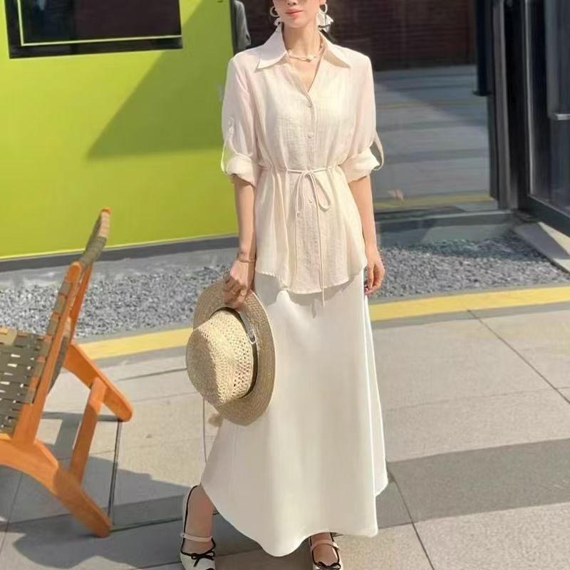 2026 Spring/Summer Women s Tencel Slimming Shirt & Silk Dress Camisole Set with Waist Cinching XL (Recommended 130-150 lbs)
2026 Spring/Summer Women s Tencel Slimming Shirt & Silk Dress Camisole Set with Waist Cinching XL (Recommended 130-150 lbs)