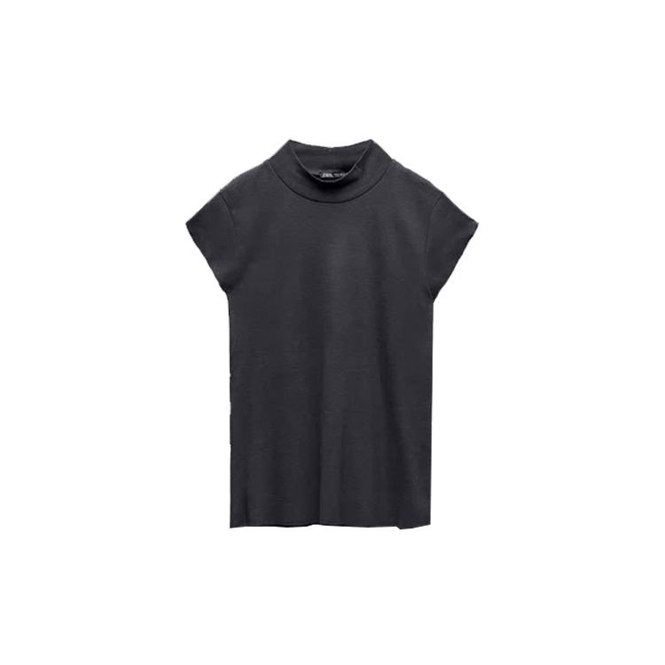 Zara Solid Color Ribbed Round Neck Short Sleeve T-Shirt Women tops Lead 04174639818-33 L
Zara Solid Color Ribbed Round Neck Short Sleeve T-Shirt Women tops Lead 04174639818-33 L