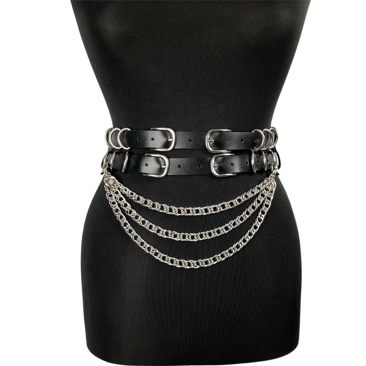Women S Fashion Black Double Belt Chain Belt Leather Strap Daily Wear Accessories Waist Accessories Valentine S Day Gift
Women S Fashion Black Double Belt Chain Belt Leather Strap Daily Wear Accessories Waist Accessories Valentine S Day Gift