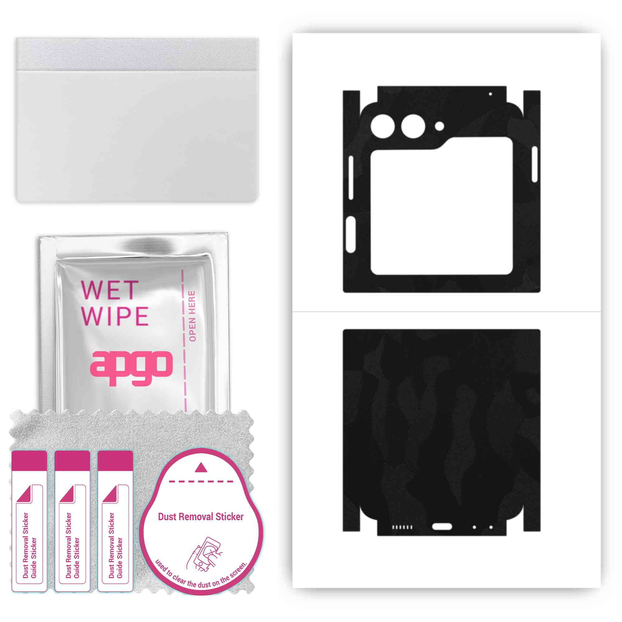 Apgo Protective Skin Sticker for the back+sides compatible with Samsung Galaxy Z Flip5 Retro, Full Wrap Film, Foil, Vinyl - Pattern Black Camo
Apgo Protective Skin Sticker for the back+sides compatible with Samsung Galaxy Z Flip5 Retro, Full Wrap Film, Foil, Vinyl - Pattern Black Camo