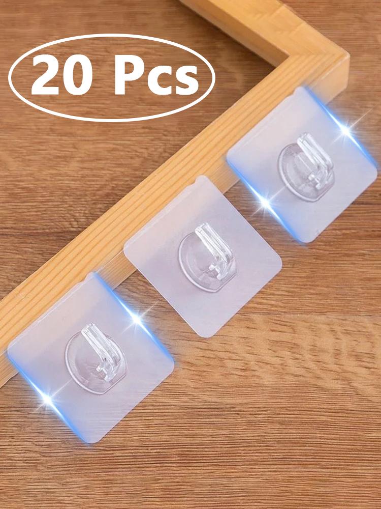 20/40 Pcs Adhesive Hooks Heavy Duty Wall Hooks Transparent Multi-Purpose Hooks Door Key Towel Wall Hook for Bathroom Kitchen
20/40 Pcs Adhesive Hooks Heavy Duty Wall Hooks Transparent Multi-Purpose Hooks Door Key Towel Wall Hook for Bathroom Kitchen