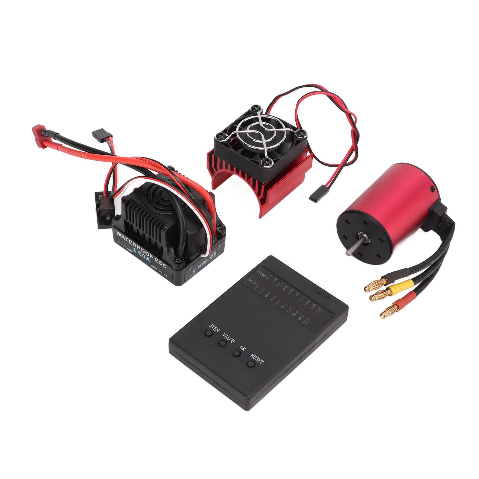 Waterproof RC S3650 5200KV Brushless Motor Set with 60A Brushless ESC Programming Card and Heat
Waterproof RC S3650 5200KV Brushless Motor Set with 60A Brushless ESC Programming Card and Heat