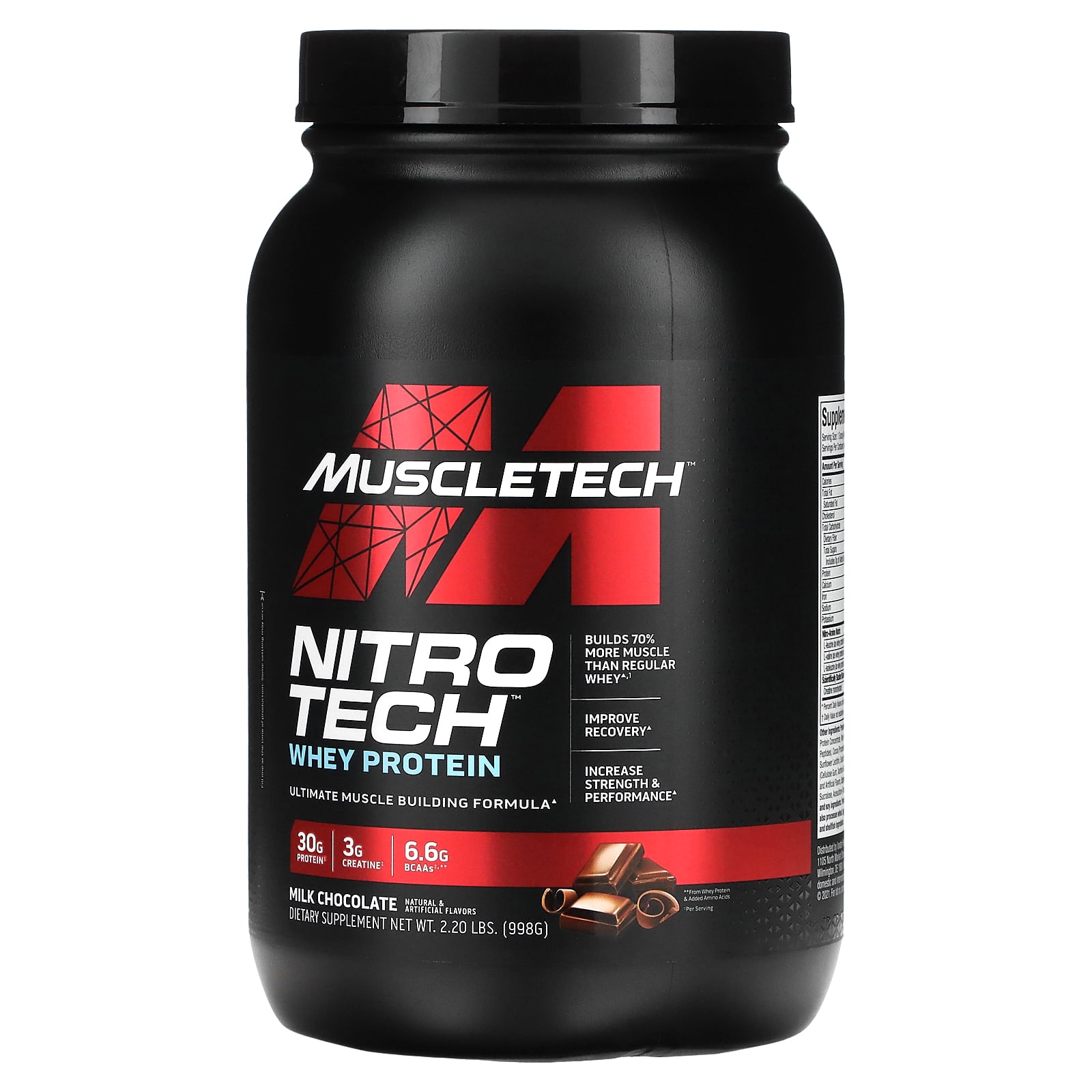 MuscleTech, Performance Series, Nitro Tech, Primary Source of Whey Peptides Isolate, Milk Chocolate, 2.20 lbs (998 g)
MuscleTech, Performance Series, Nitro Tech, Primary Source of Whey Peptides Isolate, Milk Chocolate, 2.20 lbs (998 g)