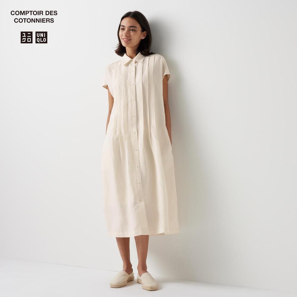 UNIQLO JAPAN платье-рубашка из смесового льна с короткими рукавами
UNIQLO JAPAN платье-рубашка из смесового льна с короткими рукавами