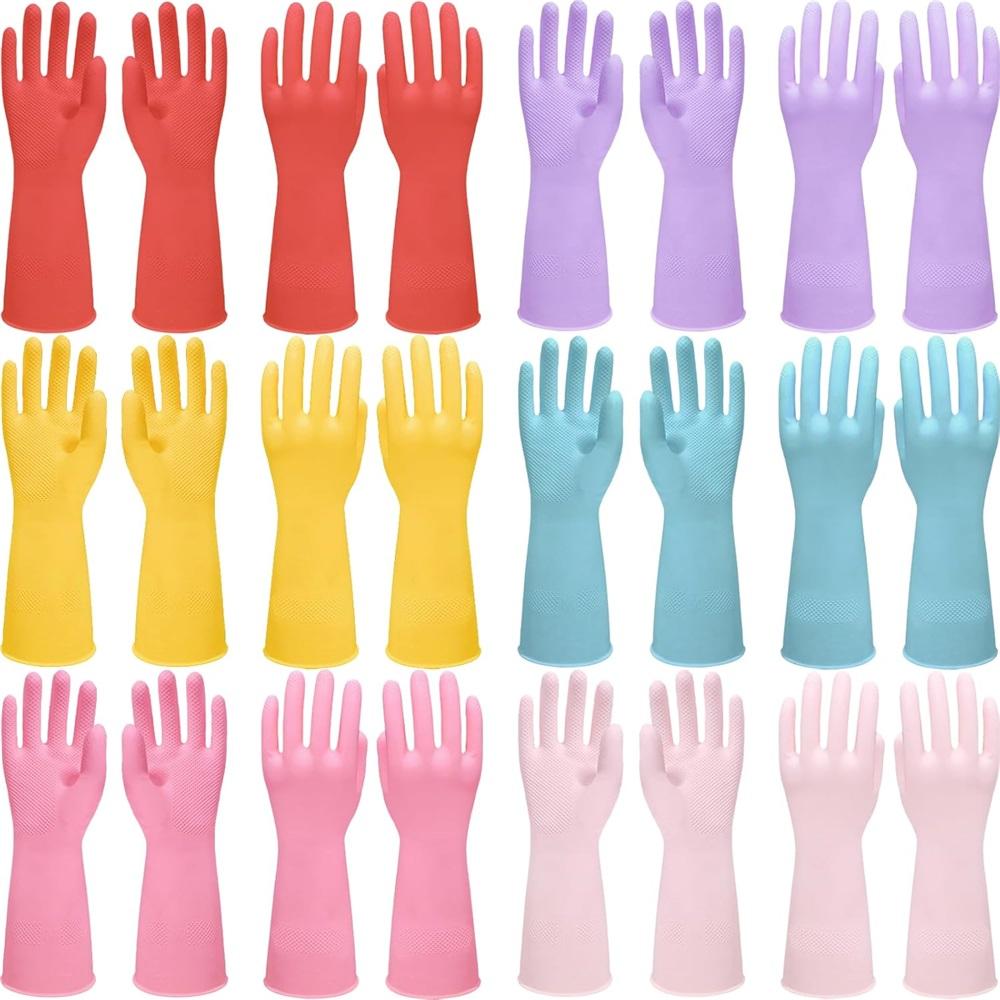 12 Pairs Rubber Cleaning Gloves for Dishwashing Reusable Kitchen Gloves for Washing Dishes and Household Large
12 Pairs Rubber Cleaning Gloves for Dishwashing Reusable Kitchen Gloves for Washing Dishes and Household Large