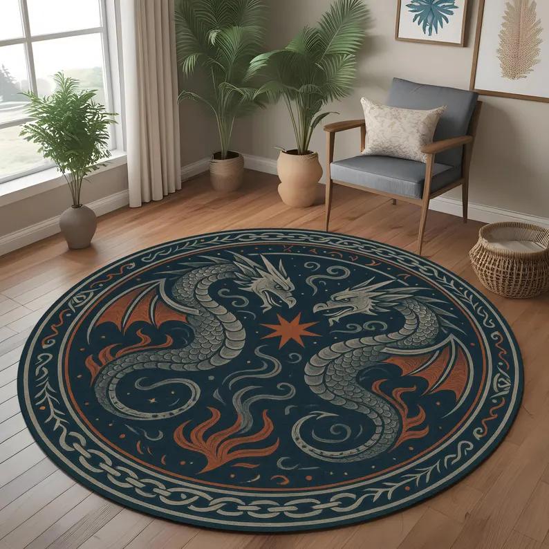 Mystical Dragon Pattern Area Carpet Mat Rug Home Decoration Celtic Vintage Modern Hallway Living Room Floor Rug Home Carpet 100cm x 100cm
Mystical Dragon Pattern Area Carpet Mat Rug Home Decoration Celtic Vintage Modern Hallway Living Room Floor Rug Home Carpet 100cm x 100cm