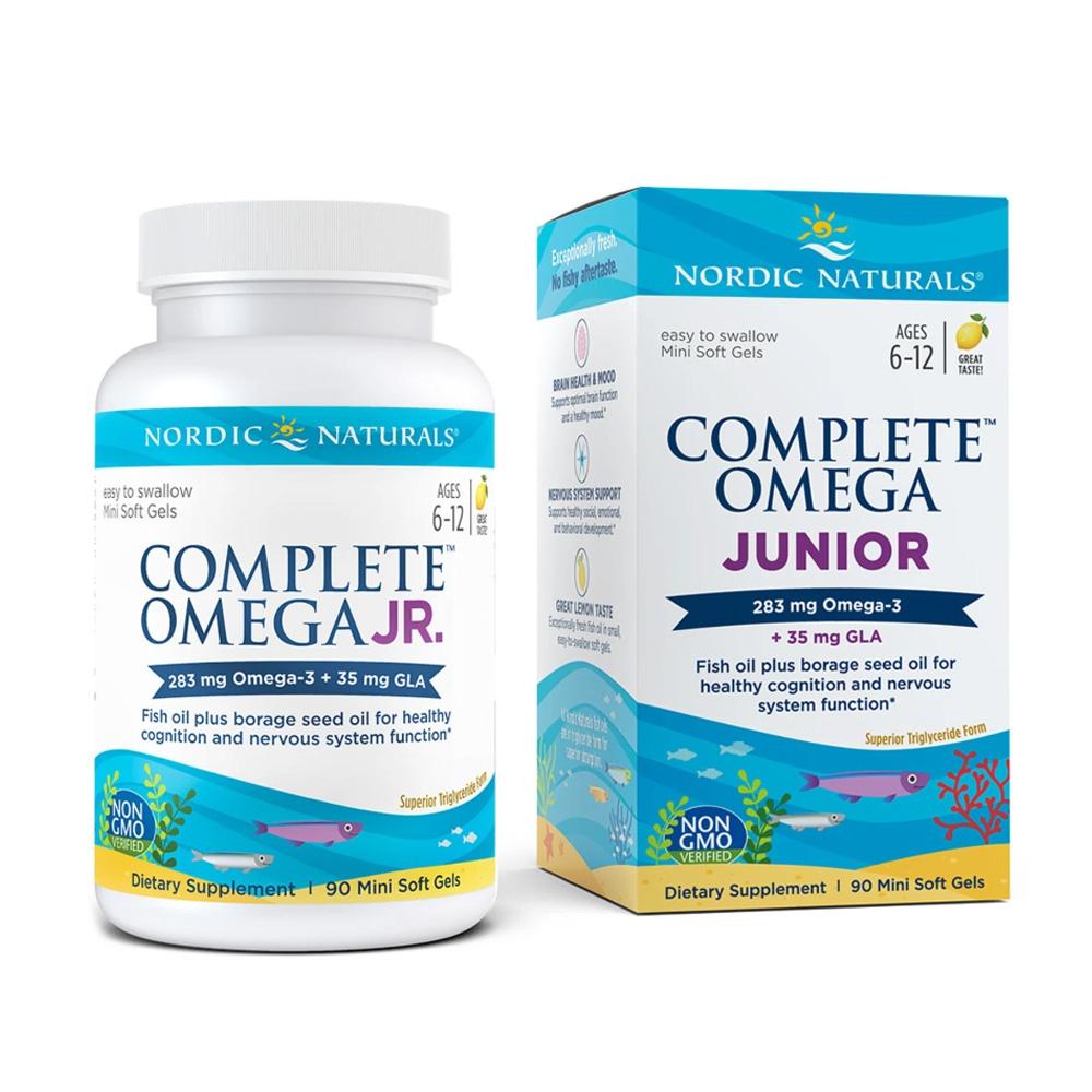 Complete Omega Junior 283 mg EPA 135/DHA 90 + 35 mg GLA Lemon Taste, 90 Mini Softgels
Complete Omega Junior 283 mg EPA 135/DHA 90 + 35 mg GLA Lemon Taste, 90 Mini Softgels