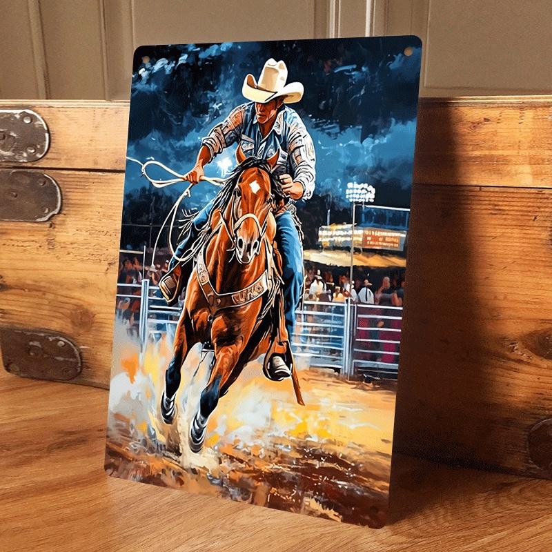 1 piece: Western cowboy horse riding competition tin plaque, American country style home decoration, bar/living room wall art, v (as the picture,20x30cm)
1 piece: Western cowboy horse riding competition tin plaque, American country style home decoration, bar/living room wall art, v (as the picture,20x30cm)