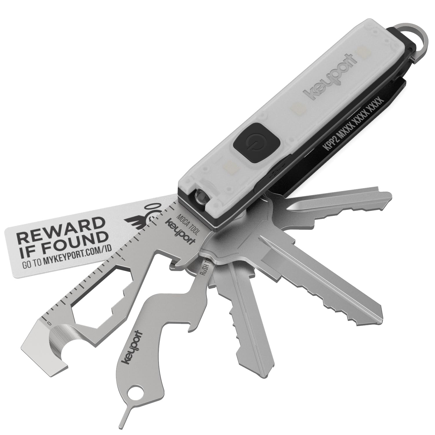 Keyport Pivot 2.0 Essentials Plus Kit - Premium Key Organizer + Keychain Flashlight + Bottle Opener Multi-Tool + Lost & Found All-in-One Modern
Keyport Pivot 2.0 Essentials Plus Kit - Premium Key Organizer + Keychain Flashlight + Bottle Opener Multi-Tool + Lost & Found All-in-One Modern