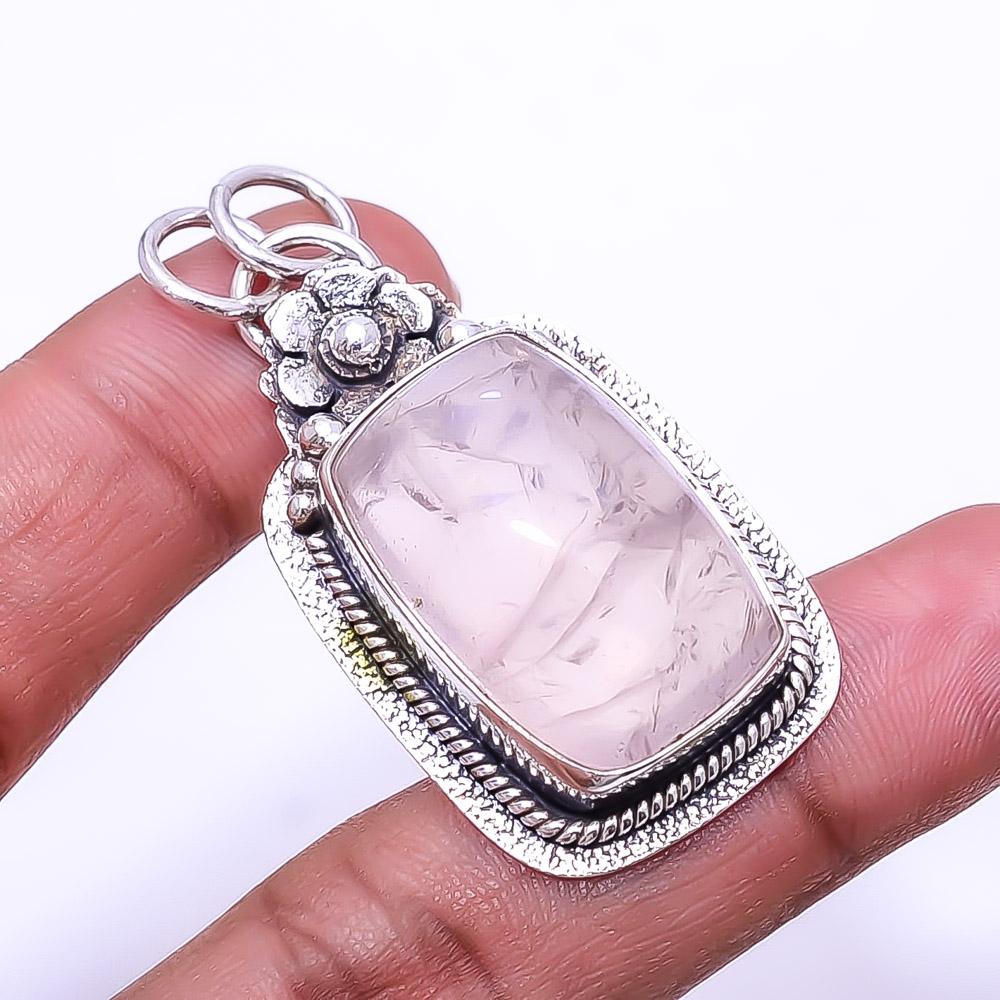 Pink Rose Quartz - Brazil Handmade 925 Sterling Silver Pendant 1.95 P805731574 
Pink Rose Quartz - Brazil Handmade 925 Sterling Silver Pendant 1.95 P805731574