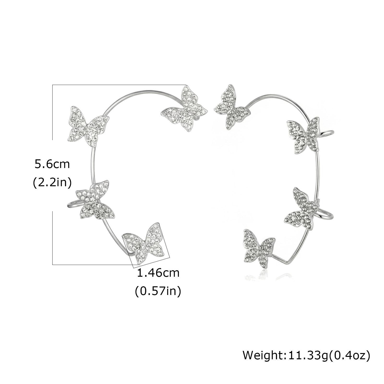 Butterfly Ear Cuff for Women Non Piercing Crystal Rhinestone Ear Wrap Cuff Earrings Fashion Jewelry Gift 1 Pair
Butterfly Ear Cuff for Women Non Piercing Crystal Rhinestone Ear Wrap Cuff Earrings Fashion Jewelry Gift 1 Pair