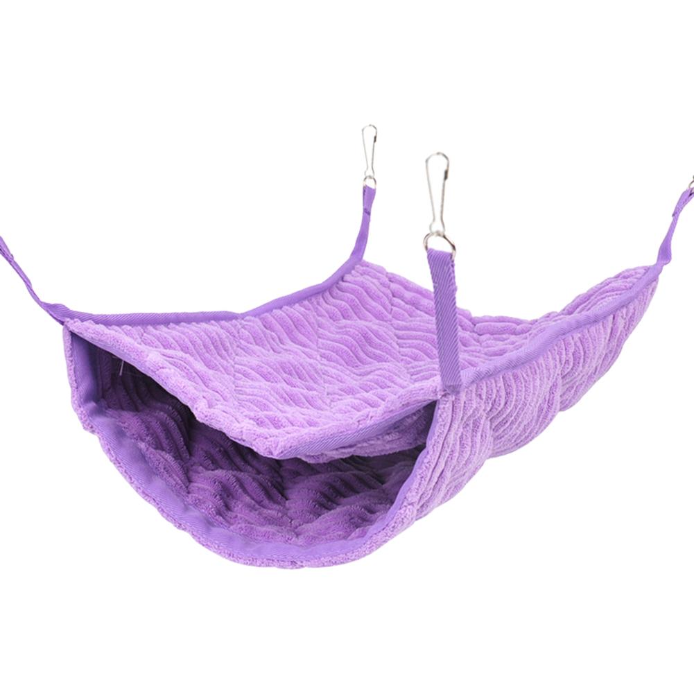 Зимняя теплая роскошная двухъярусная кровать для хомяка, гамак, подвесная морская свинка, сахарная летающая птичка, хорек, спальная кровать, гнездо, клетка, качели, игрушки фиолетовый