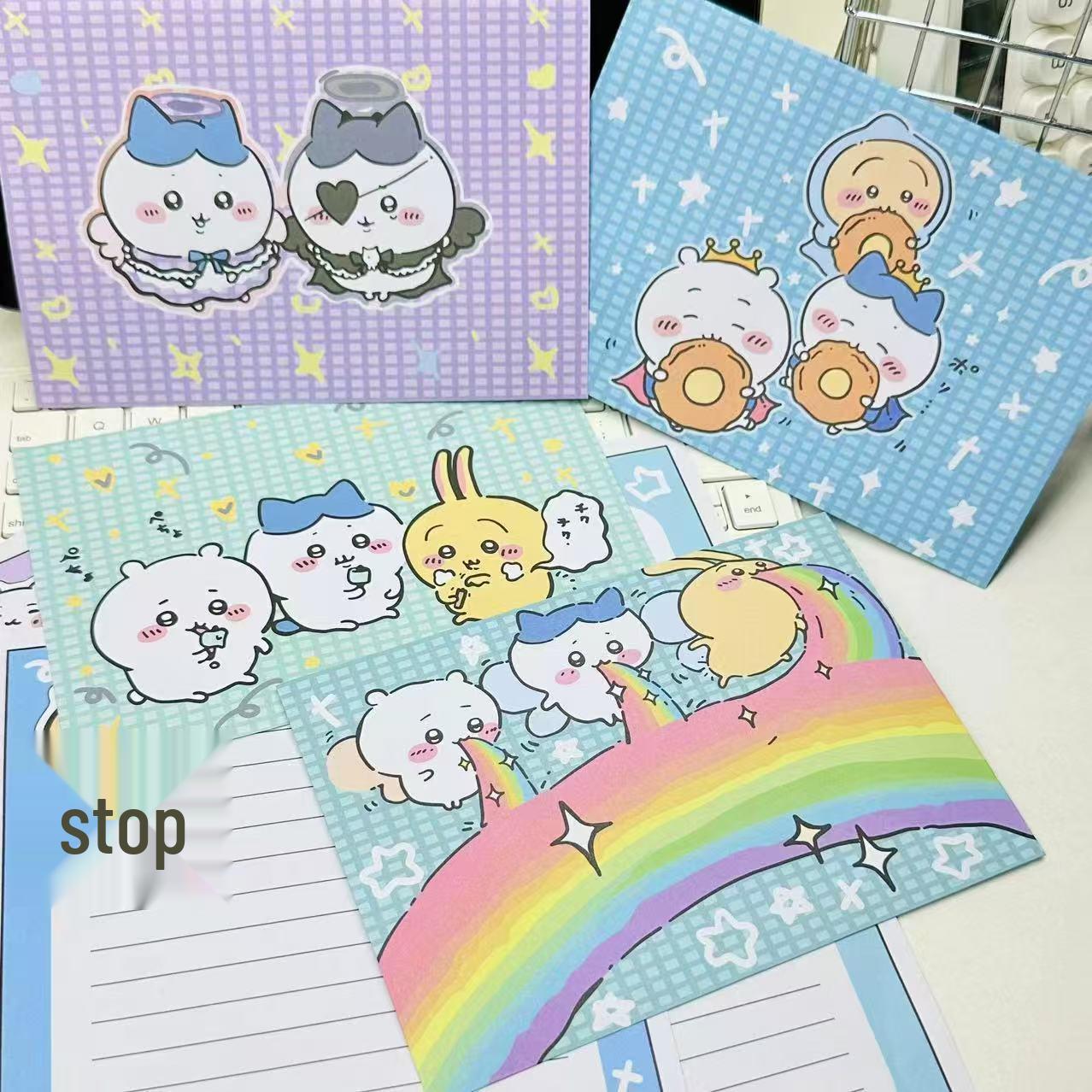 Adorable Cartoon Envelope Stationery Set: Romantic Creative Handwritten Blessing Birthday Card Gift Envelope Set (4 Envelopes + 4 Sheets of Paper)
Adorable Cartoon Envelope Stationery Set: Romantic Creative Handwritten Blessing Birthday Card Gift Envelope Set (4 Envelopes + 4 Sheets of Paper)