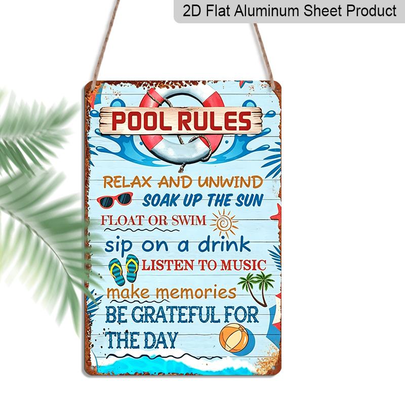 2D Flat Aluminum Metal Sign Decorative Signs and Plaques Vintage Pool Rules Metal Sign- 8.0X 12.0inch Vintage Wall Art, Easy To Hang with Pre-Drilled 20*30cm
2D Flat Aluminum Metal Sign Decorative Signs and Plaques Vintage Pool Rules Metal Sign- 8.0X 12.0inch Vintage Wall Art, Easy To Hang with Pre-Drilled 20*30cm