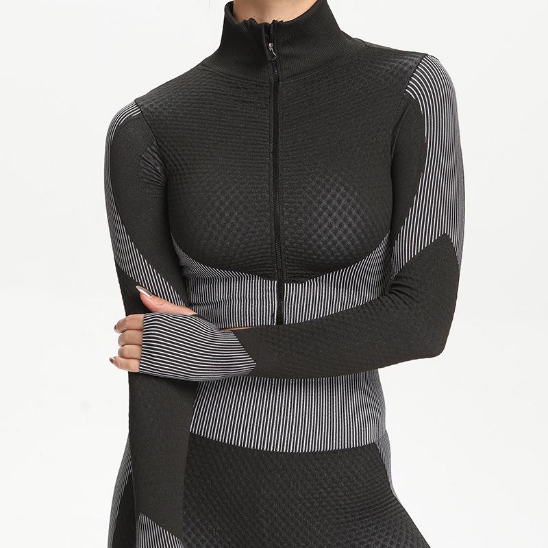 Elastic Nylon Seamless Zipper Yoga Jacket: Long Sleeve Slimming Sports Fitness Running Suit for Women Medium світло-зелений колір
Elastic Nylon Seamless Zipper Yoga Jacket: Long Sleeve Slimming Sports Fitness Running Suit for Women Medium світло-зелений колір