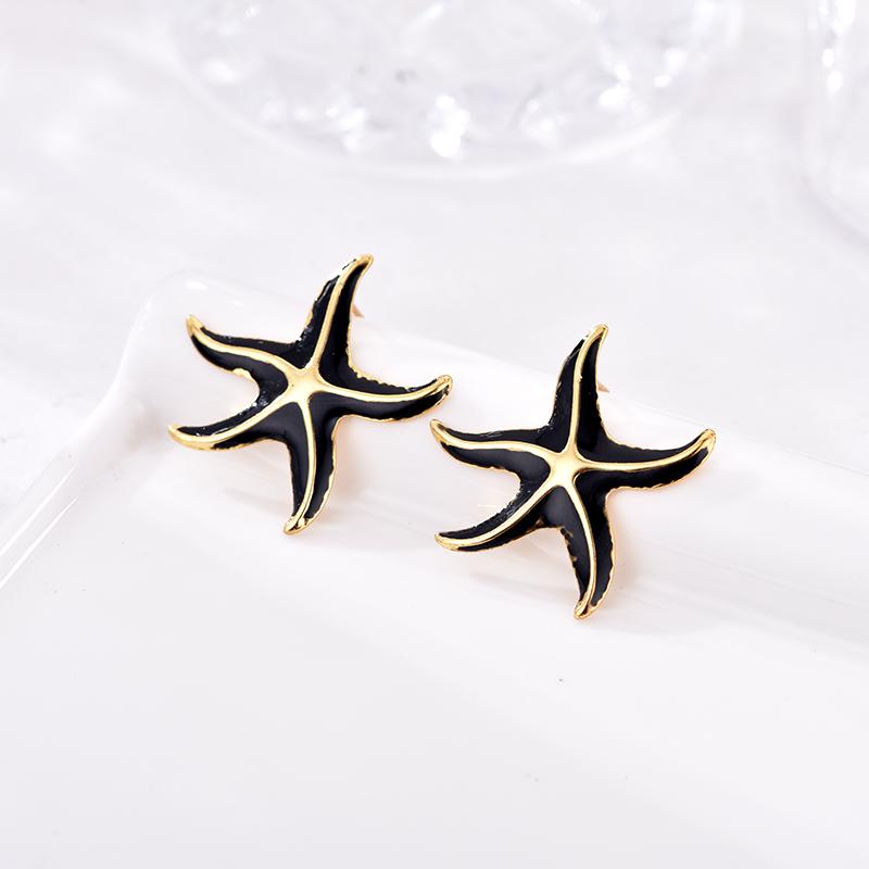Vintage Starfish Stainless Steel Stud Earrings For Women Enamel Geometric Gold Color Earrings Ocean Beach Summer Zircon Gift чёрный
Vintage Starfish Stainless Steel Stud Earrings For Women Enamel Geometric Gold Color Earrings Ocean Beach Summer Zircon Gift чёрный